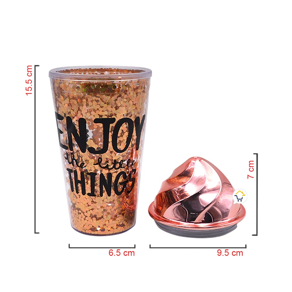 Vaso Glitter Helado Termo Metálico Mujer OE075