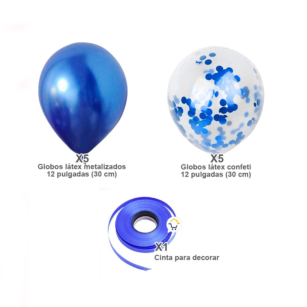 Kit Decoración Globos Confeti y Metalizados Fiesta 002