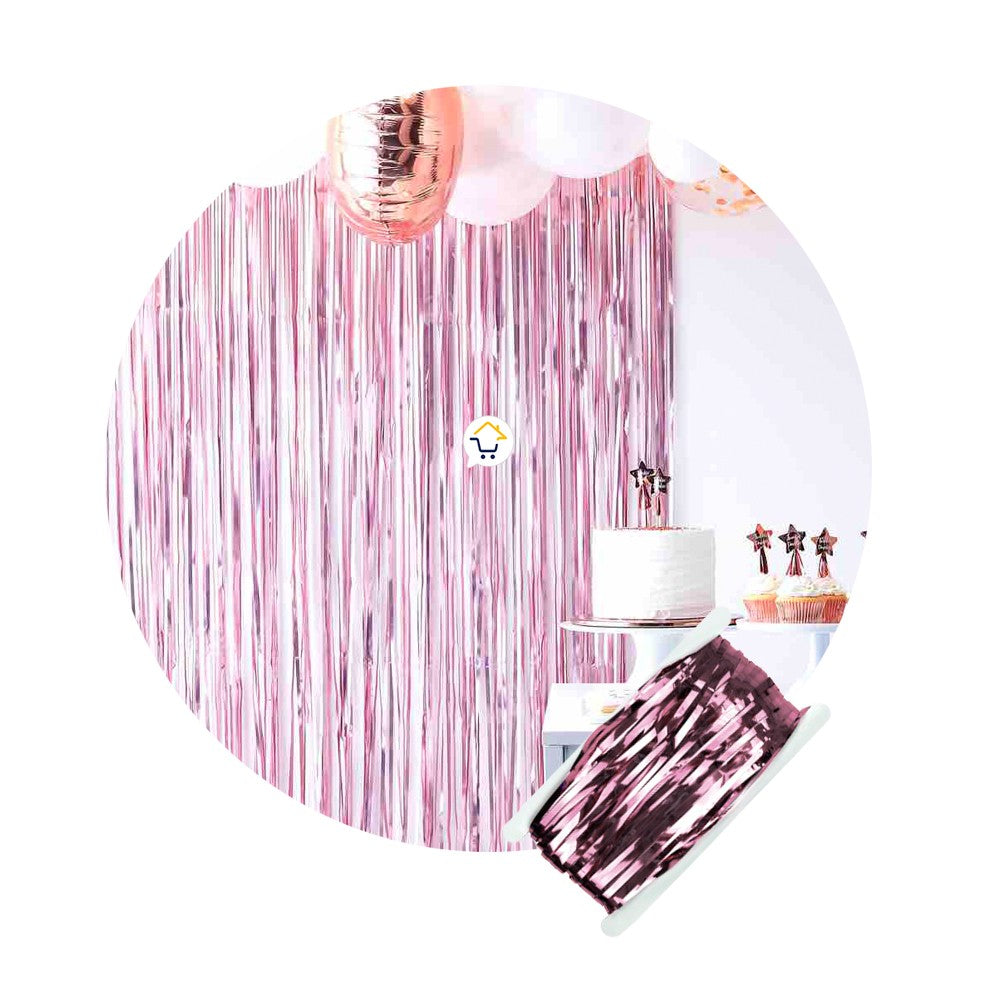 Cortina Metalizada brillante x3 Decoración Fiestas OE111