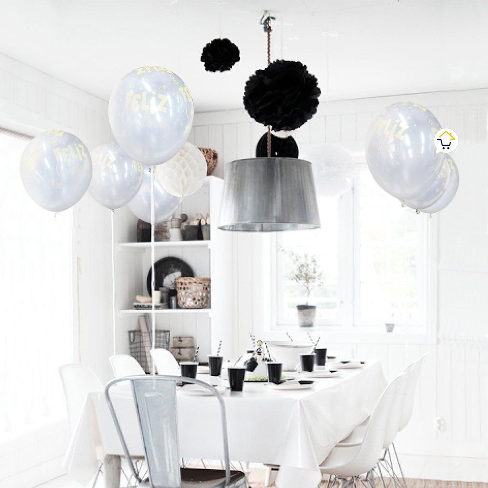 Globos Feliz Cumpleaños X12 Decoración Fiestas SMD12