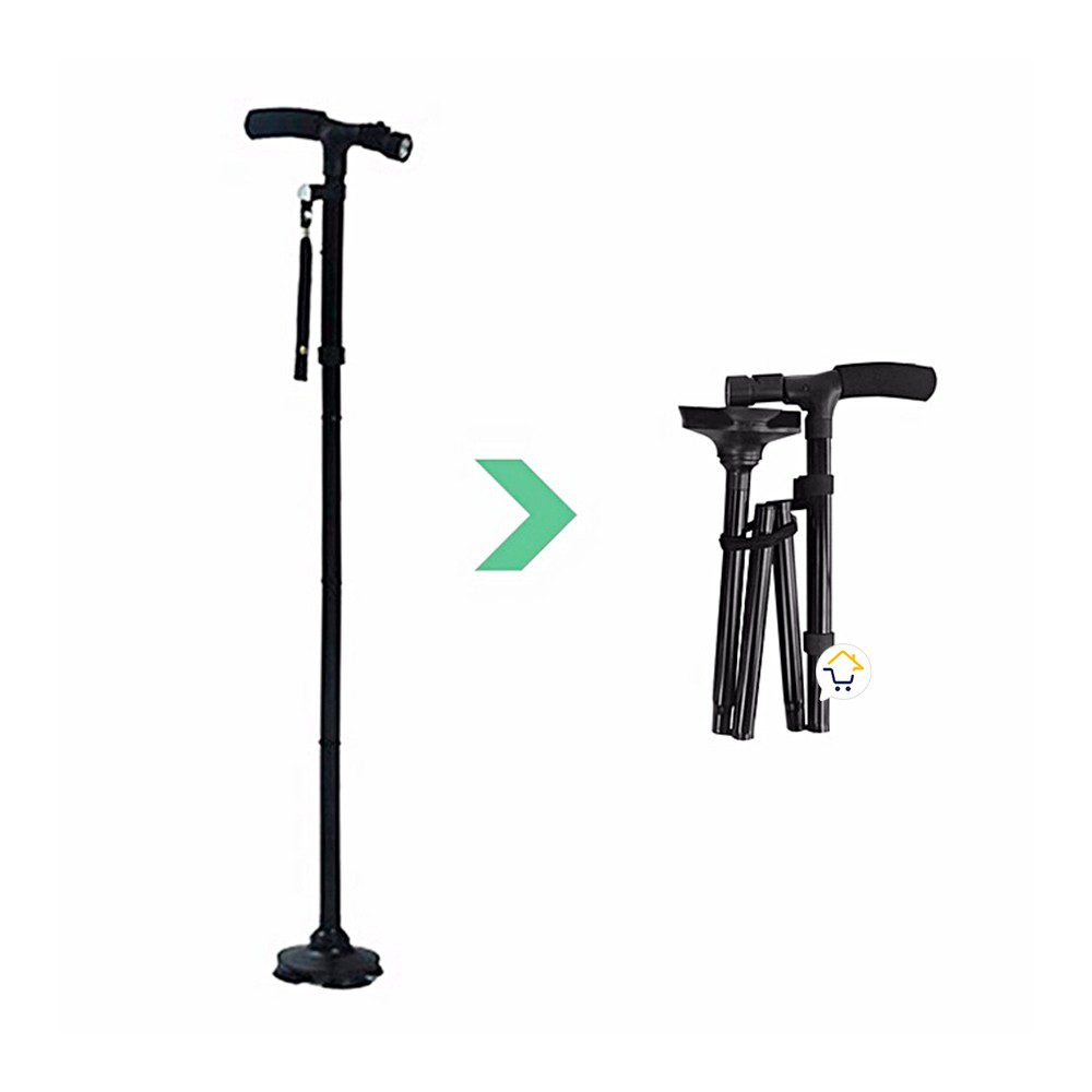 Bastón Ancianos Trusty Cane Plegable Luz Led Base Articulada