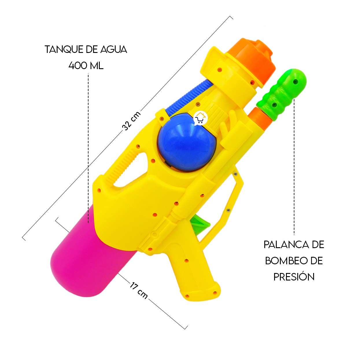 Pistola De Agua Juguete 400 Ml Niños Piscina 18753