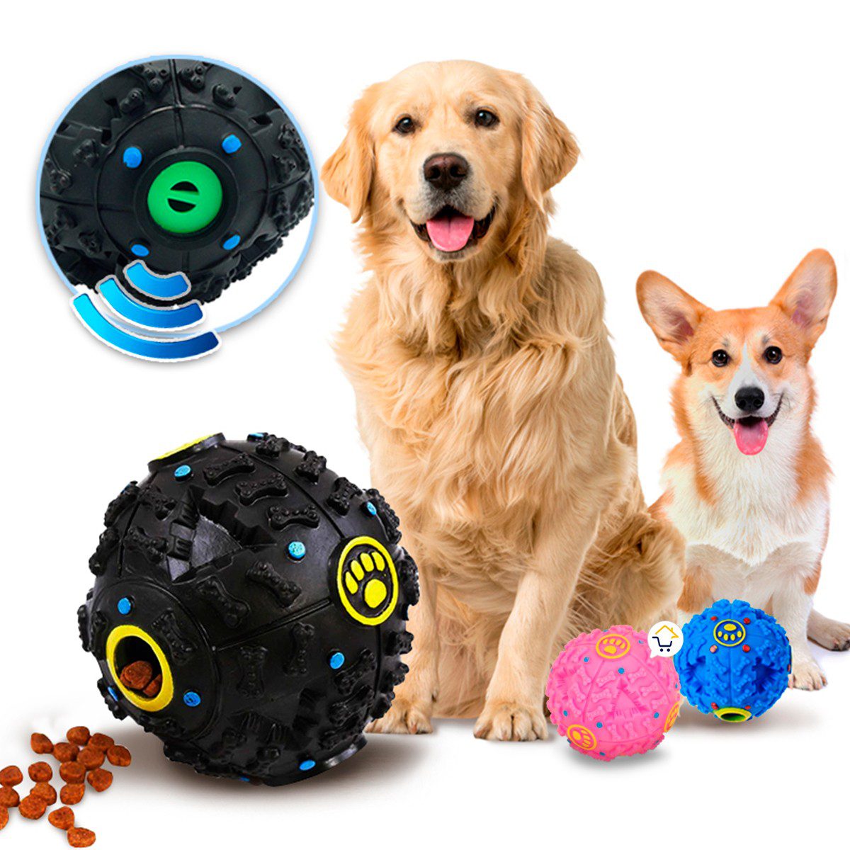 Pelota Dura Yogo Yogo Juguete Perros Sonido Dispensadora Golosinas RF HEC