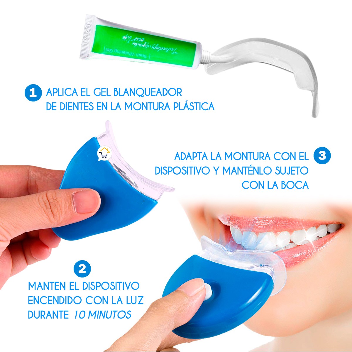 Blanqueador Dental Luz LED Gel Elimina Manchas MJ285