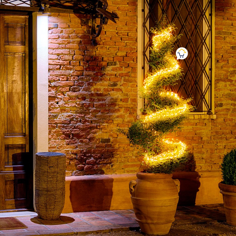 Luz Línea Cascada Micro LED Para Árbol 400 Luces 200 cm Cálida Navidad 1580V