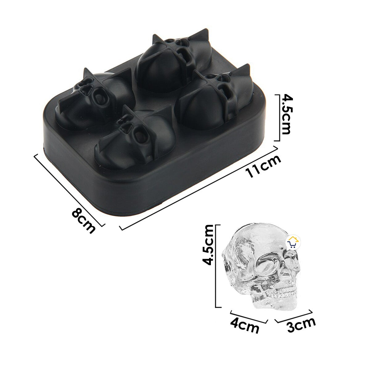 Molde Silicona Hielo Calavera 3D Multifuncional Hielera SIL02