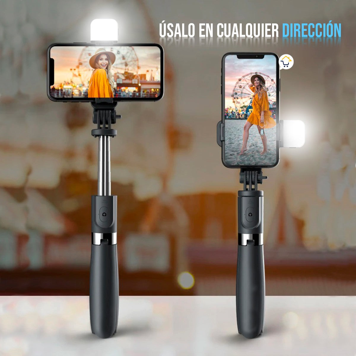 Selfie Stick Trípode Celular Luz LED Control Remoto Monopod S03S