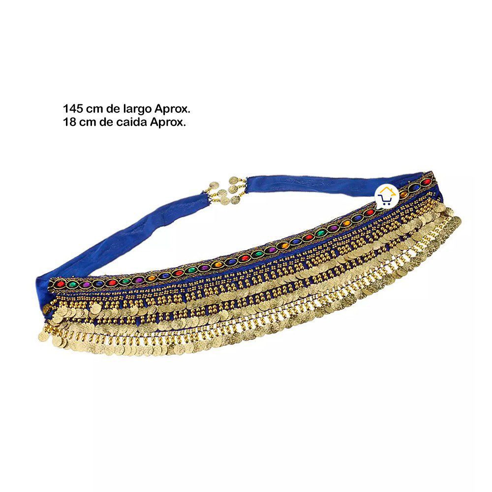 Caderin Cinturon Danza Arabe Fajin Monedas Lentejuelas Falda AF900