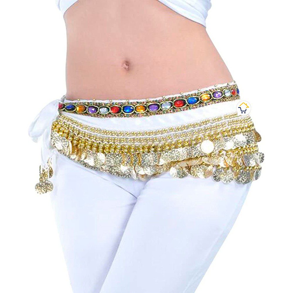 Caderin Cinturon Danza Arabe Fajin Monedas Lentejuelas Falda AF900