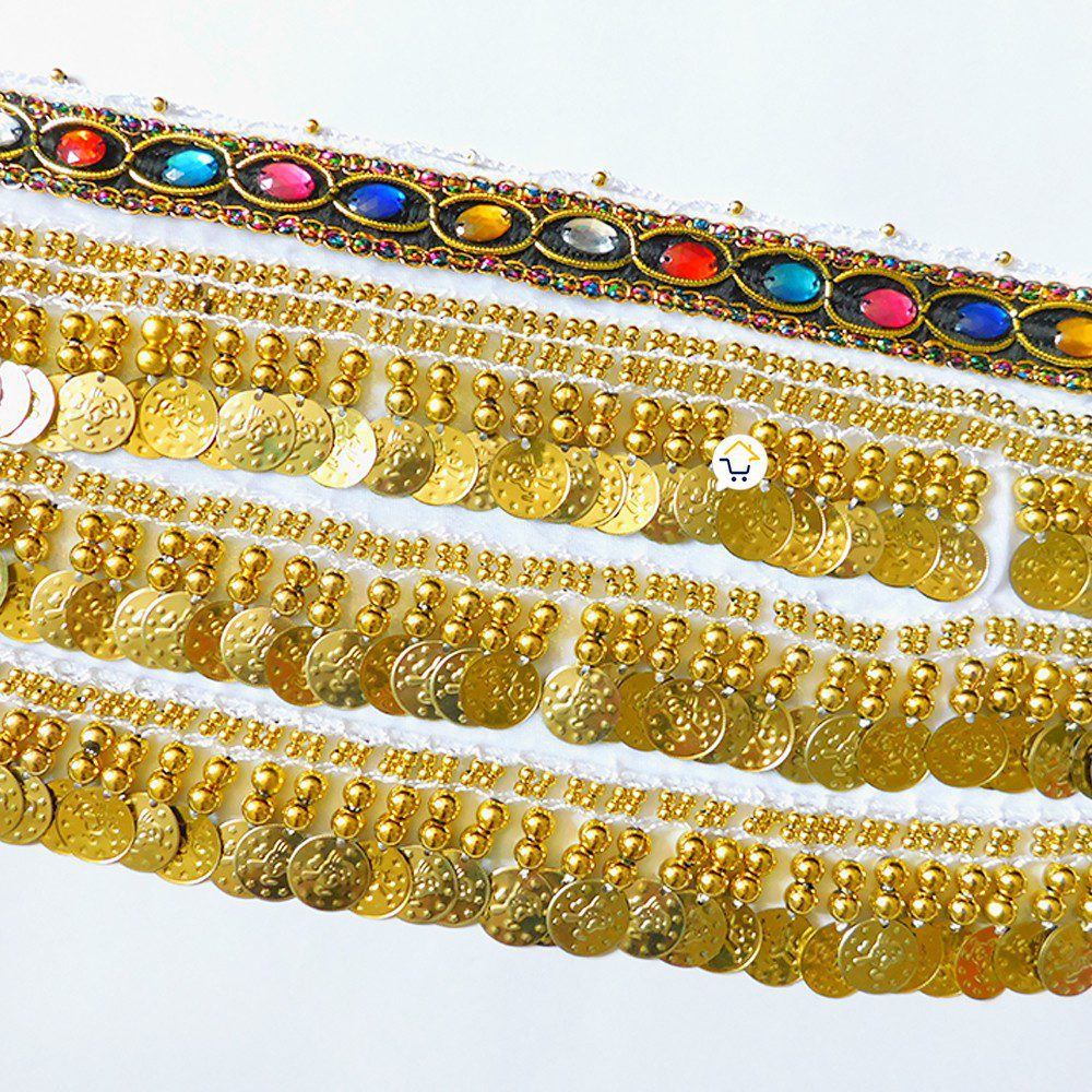 Caderin Cinturon Danza Arabe Fajin Monedas Lentejuelas Falda AF900
