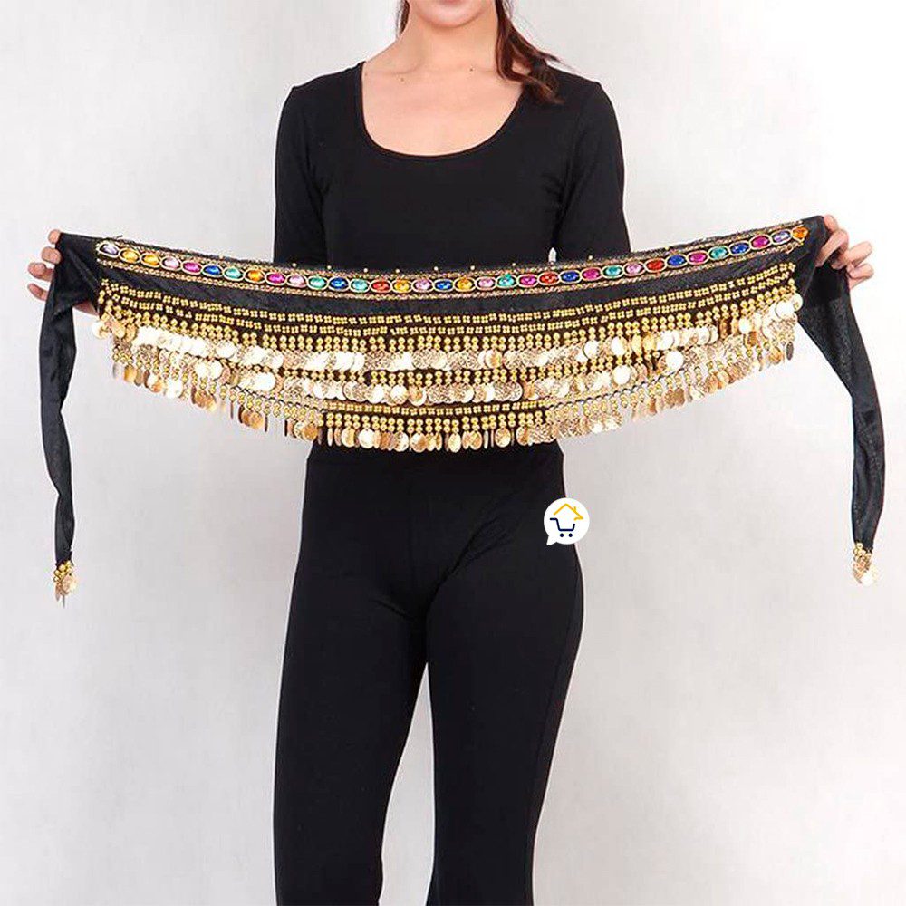 Caderin Cinturon Danza Arabe Fajin Monedas Lentejuelas Falda AF900