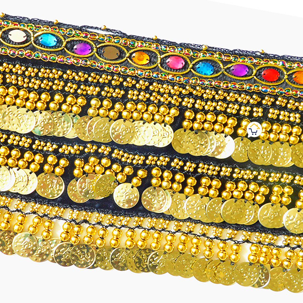 Caderin Cinturon Danza Arabe Fajin Monedas Lentejuelas Falda AF900