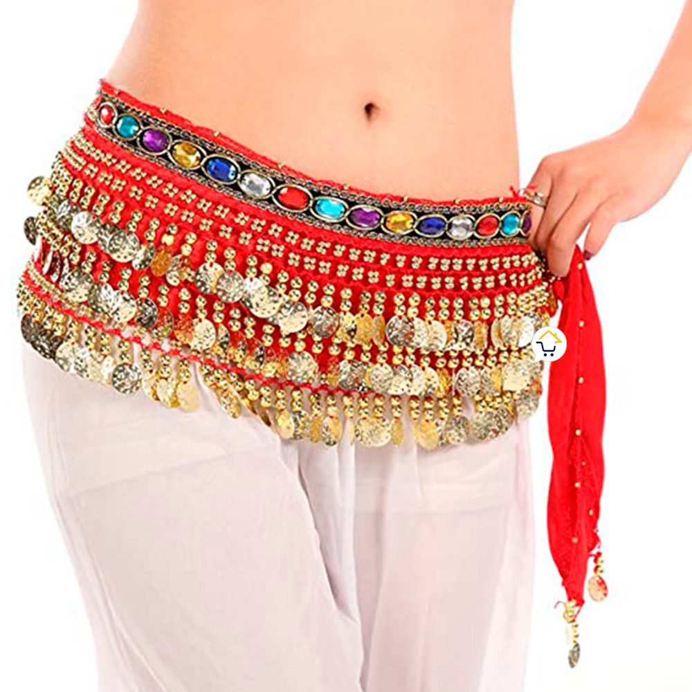 Caderin Cinturon Danza Arabe Fajin Monedas Lentejuelas Falda AF900