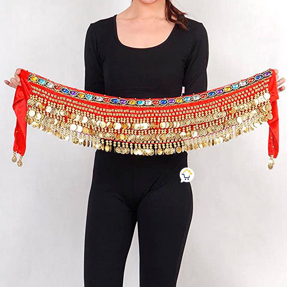 Caderin Cinturon Danza Arabe Fajin Monedas Lentejuelas Falda AF900