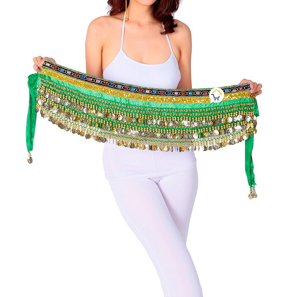 Caderin Cinturon Danza Arabe Fajin Monedas Lentejuelas Falda AF900
