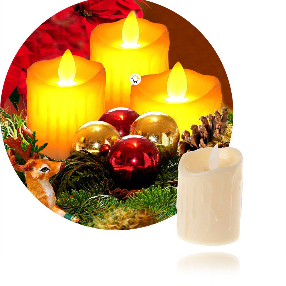 Vela Decoración Navidad Luz Led Parpadeante Y Movimiento VD01EHS