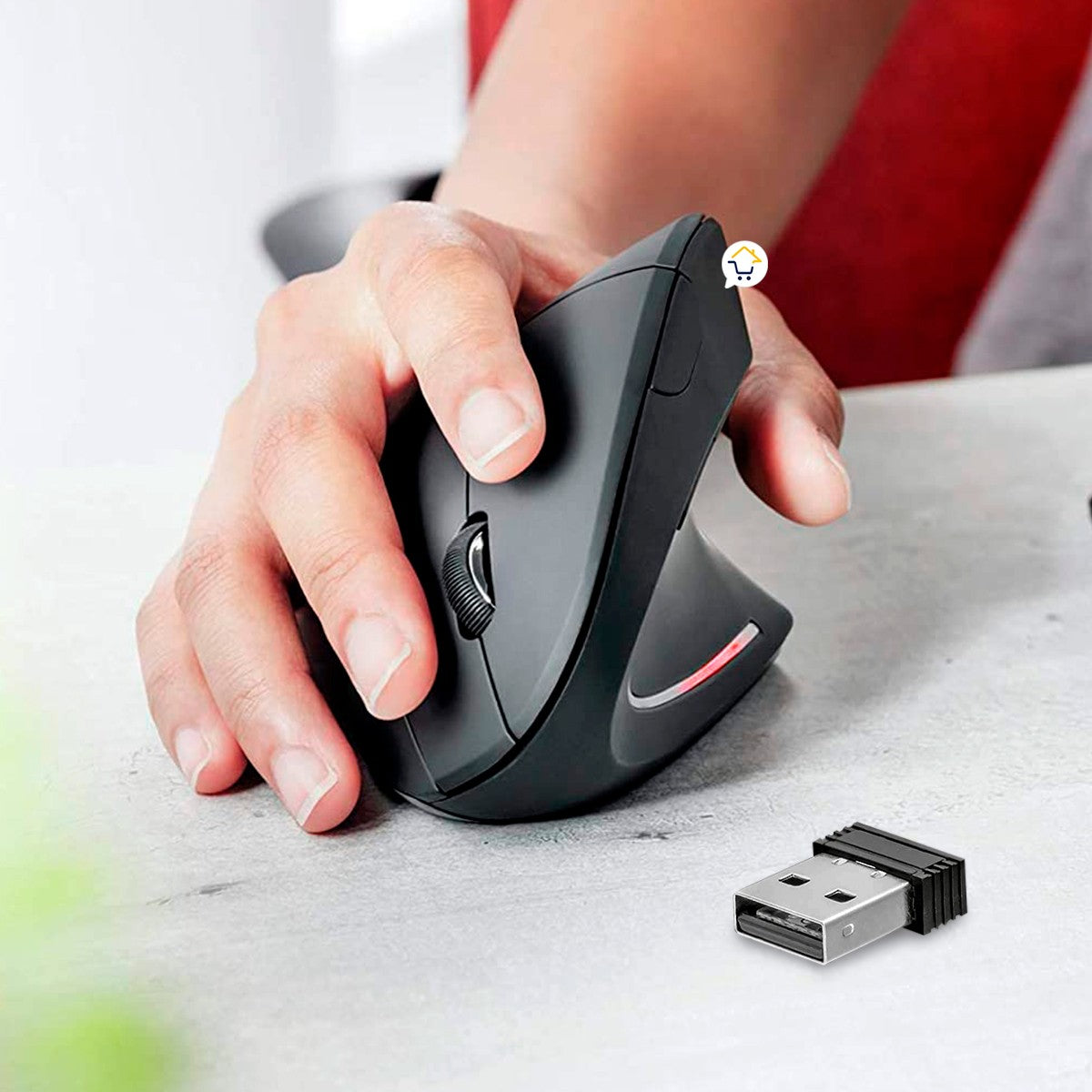 Mouse Vertical Ergonómico Inalámbrico Recargable 6 botones D05