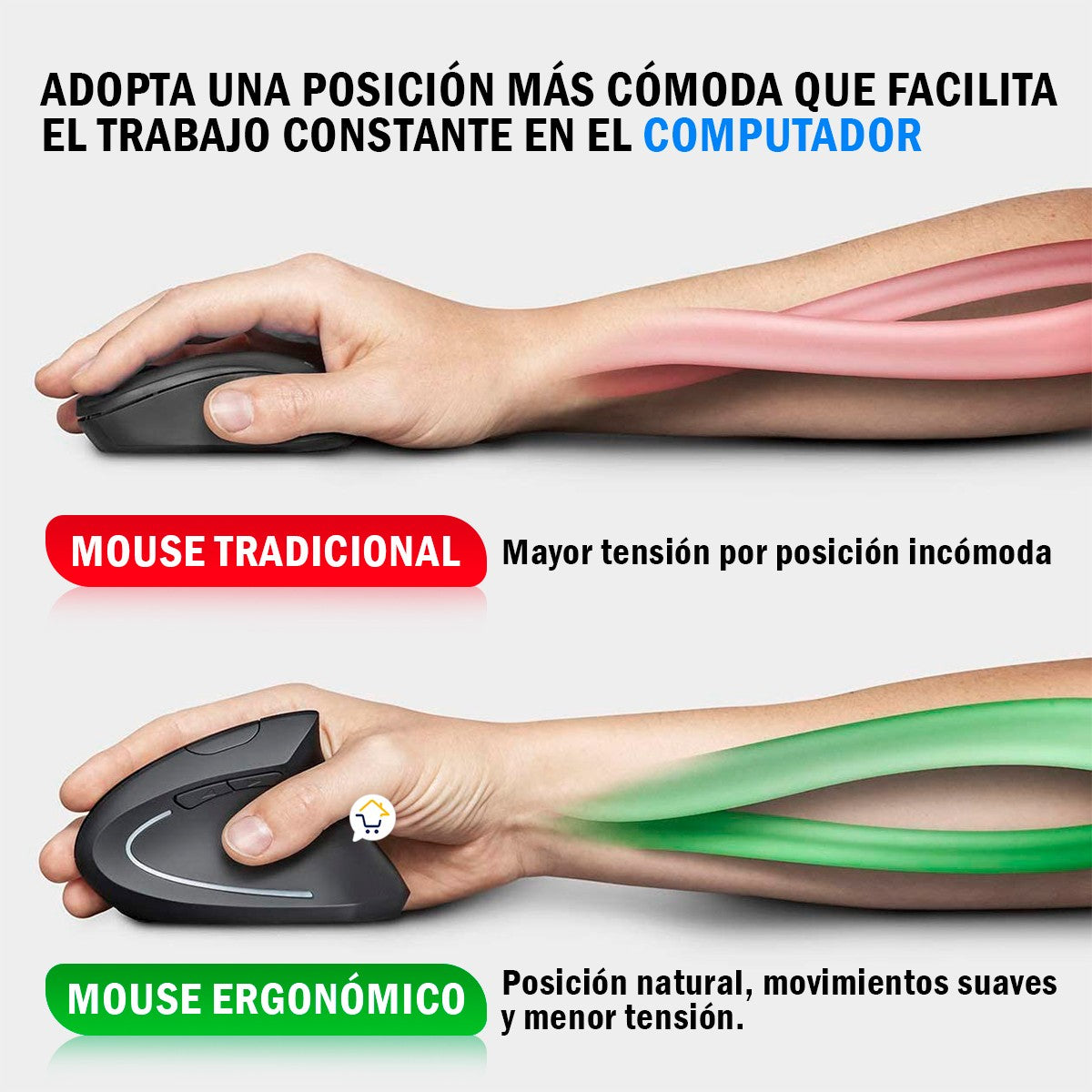 Mouse Vertical Ergonómico Inalámbrico Recargable 6 botones D05