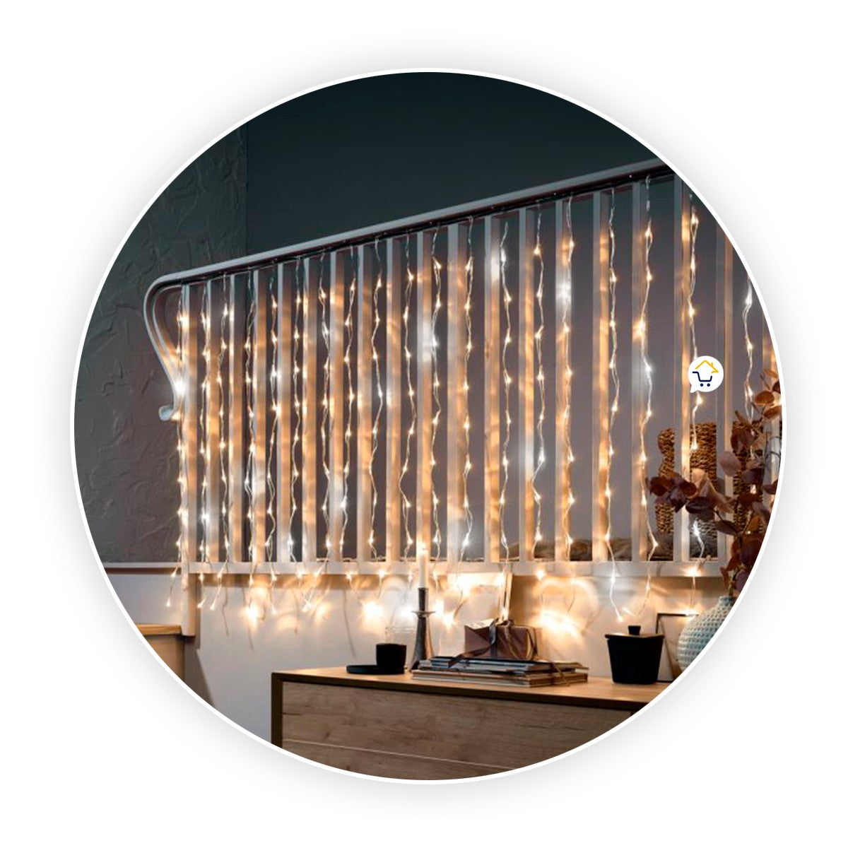 Cortina Luz LED 9x1M 360L Destellos Extensión Navidad 1340B