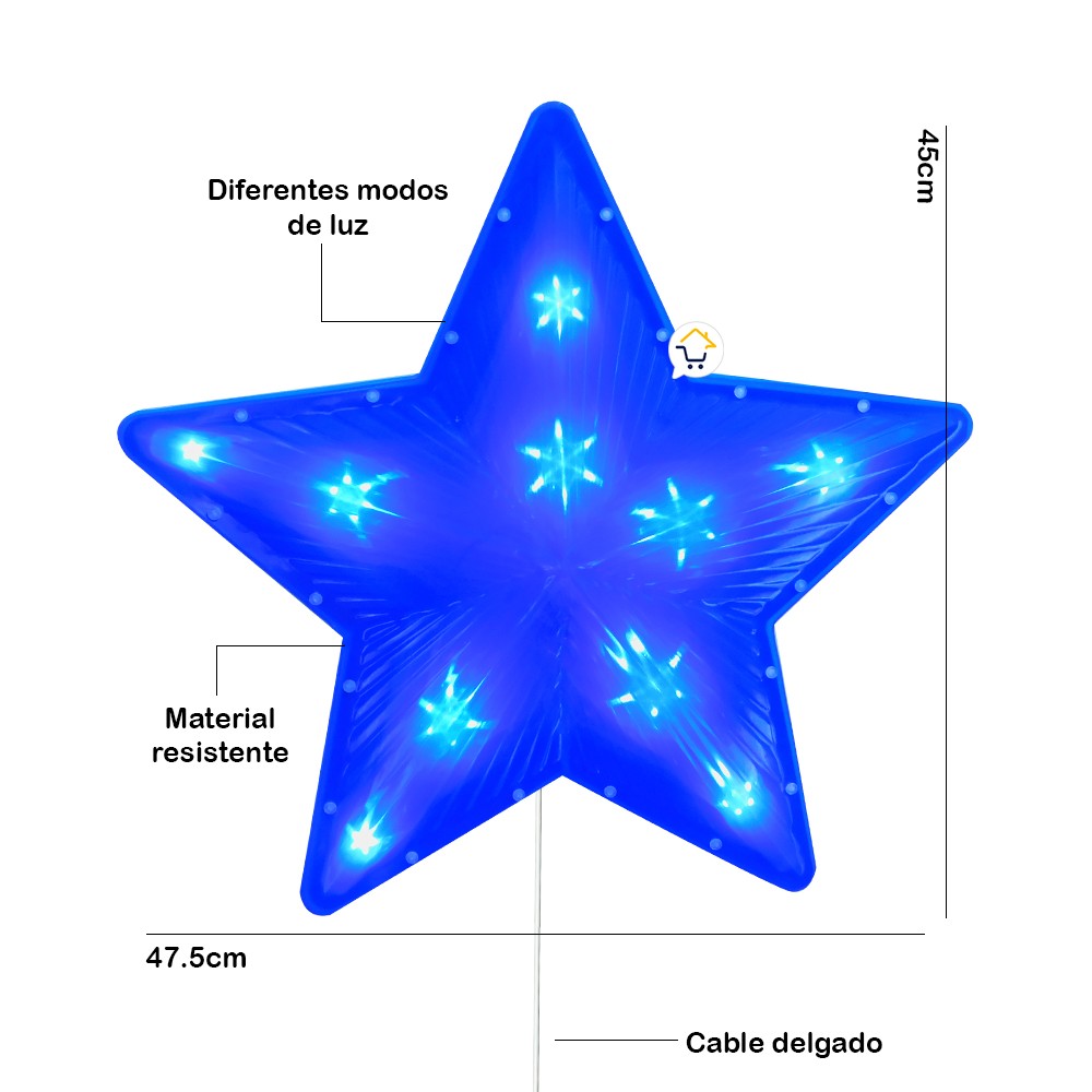 Estrella Luz LED Grande Ventana Puerta Navidad 2293AZ