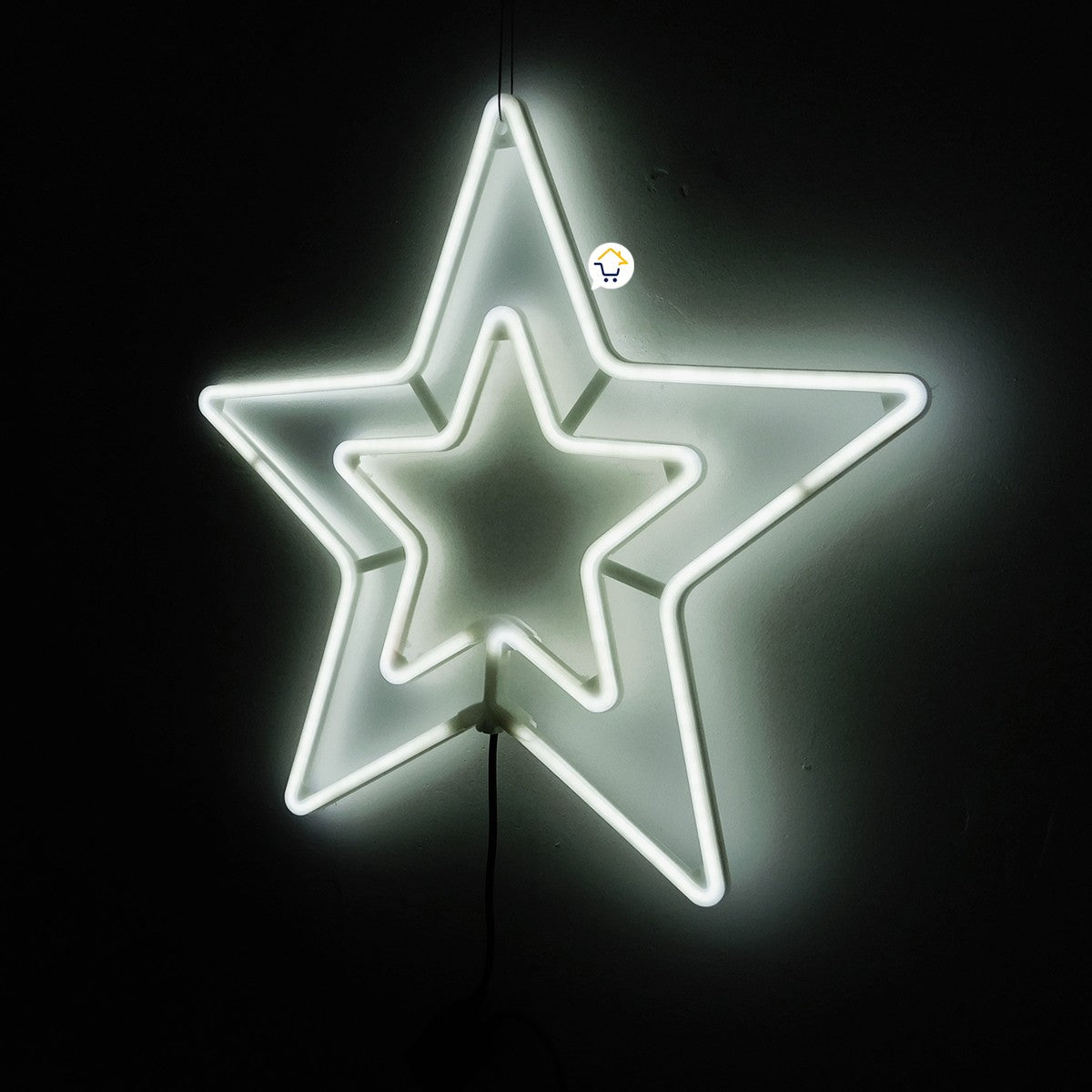 Estrella Luz Neón 5 Puntas Ventana Puerta Navidad Blanco 2202B
