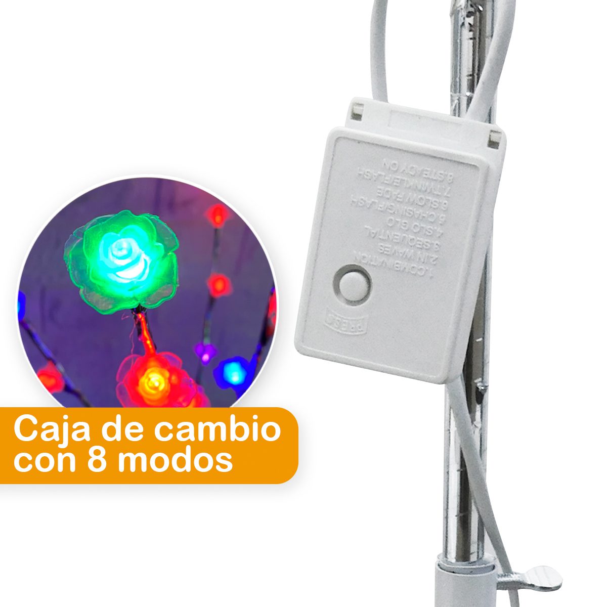 Árbol De Navidad Ramas LED Minimalista Chamizo Decoración Multicolor YG127M