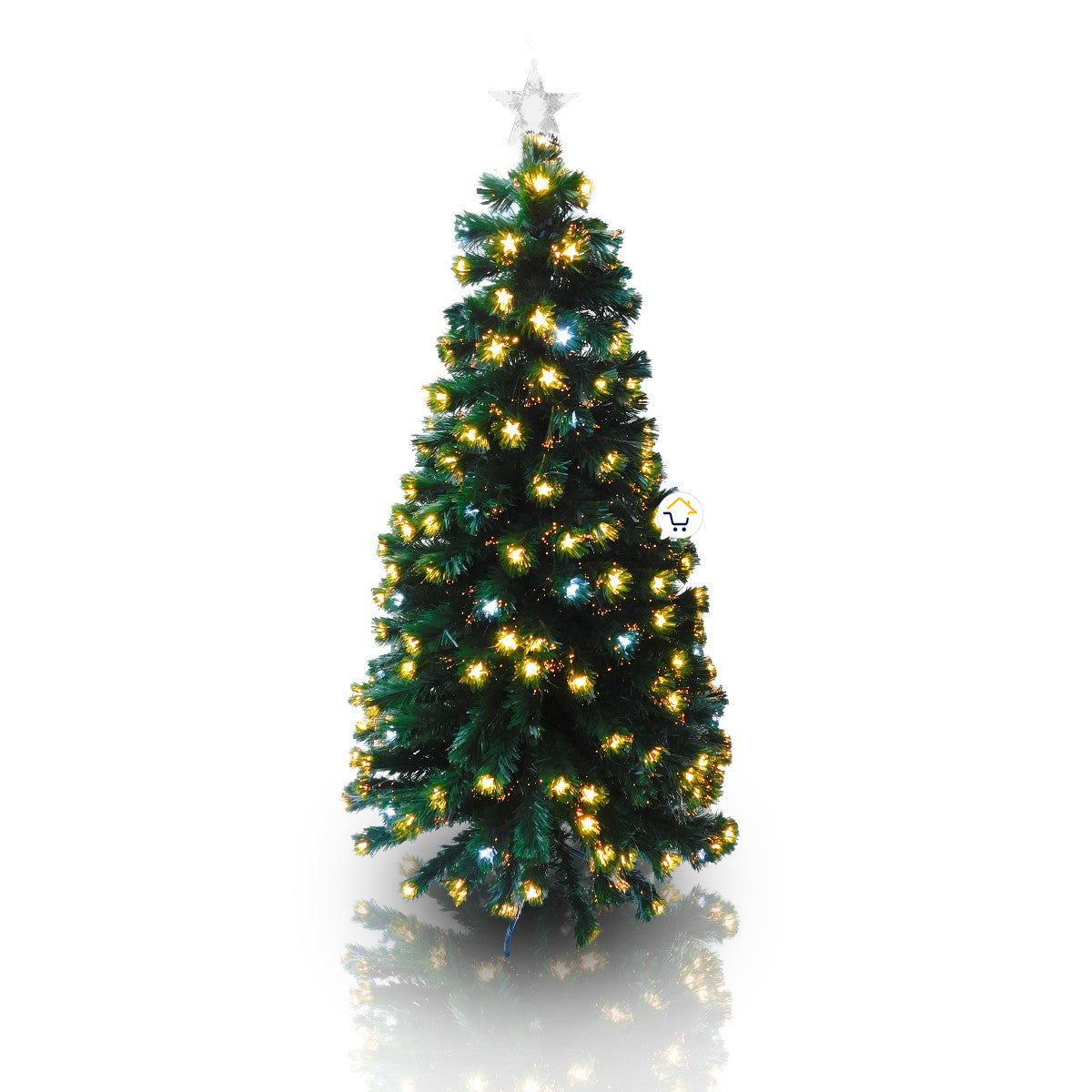 Árbol Navidad Fibra Óptica 2.10 m Estrellas Tupido 2038-210