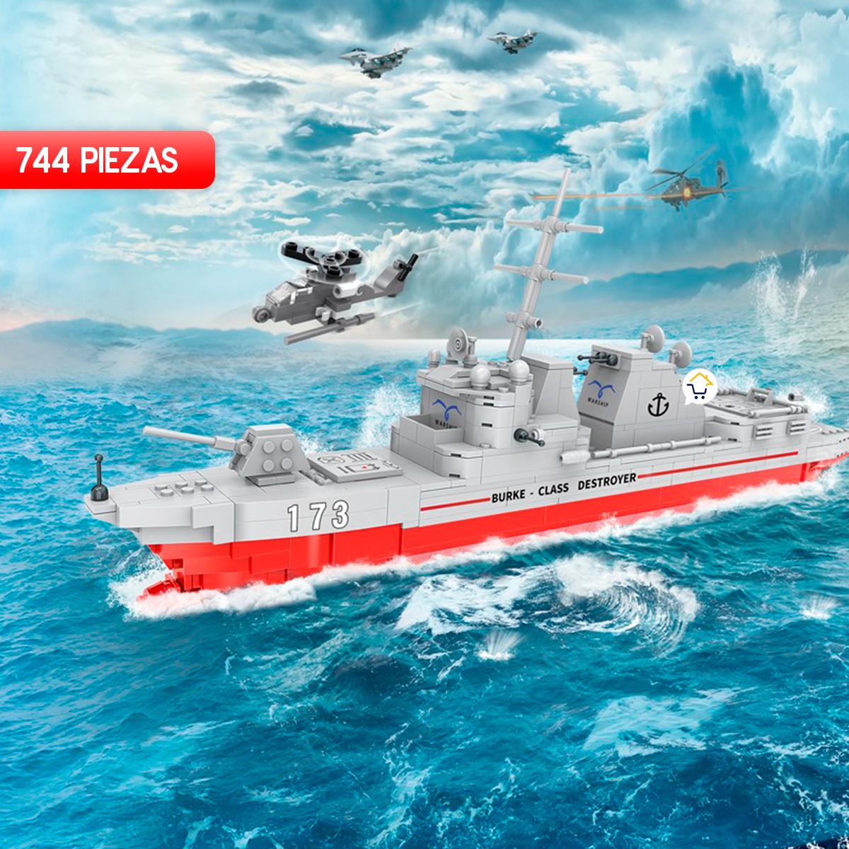 Barco Militar 744 Piezas Juguete Armable Niños 3387