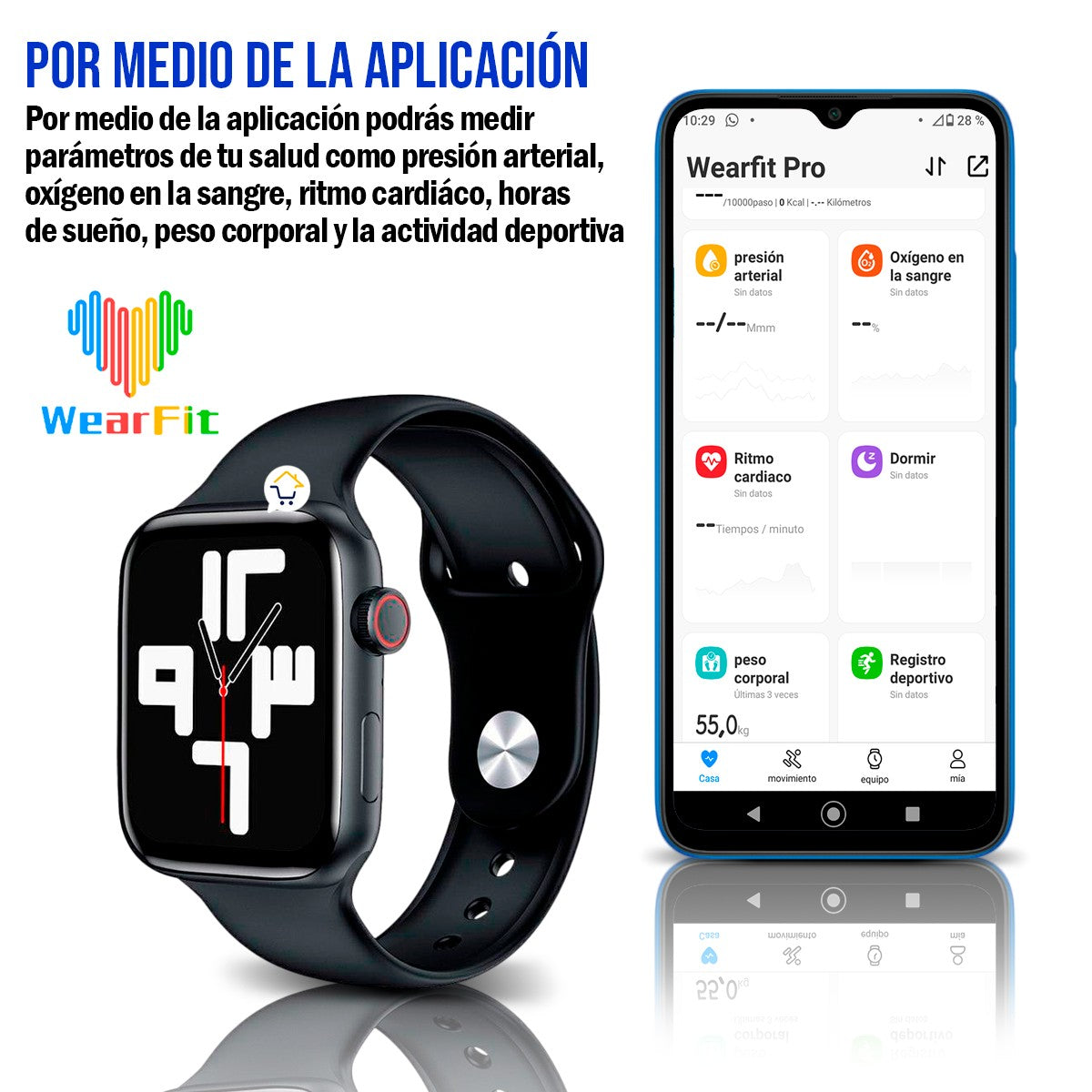 Reloj Inteligente Smartwatch Serie 6 Bluetooth Android iPhone HW22
