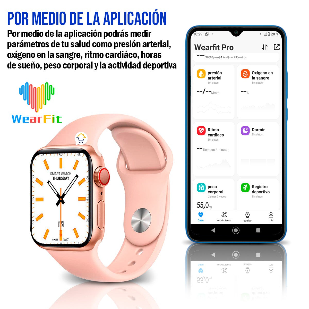 Reloj Inteligente Smartwatch Serie 6 Bluetooth Android iPhone HW22