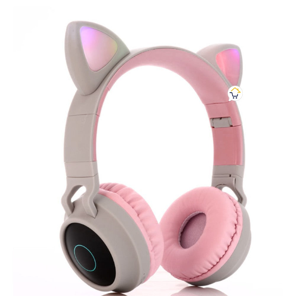 Audífonos Diadema Orejas Gato Bluetooth Luces Inalámbricos JR-028