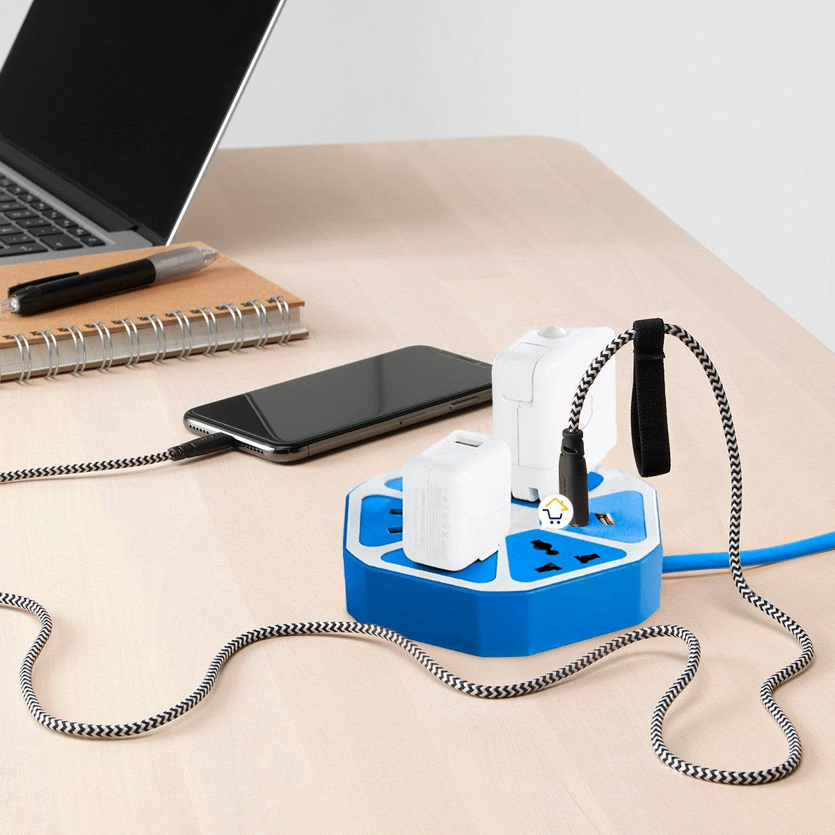 Multitoma Hexagonal 5 Tomas Extensión USB Multiusos M5USB2