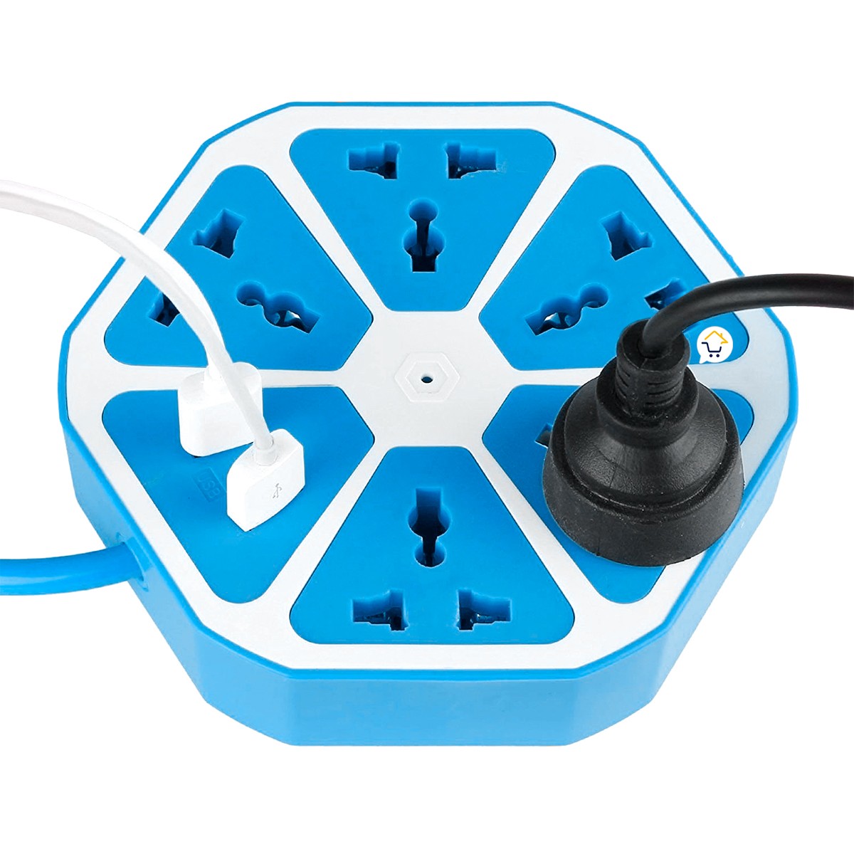 Multitoma Hexagonal 5 Tomas Extensión USB Multiusos M5USB2