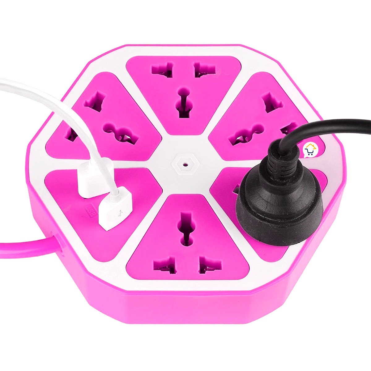 Multitoma Hexagonal 5 Tomas Extensión USB Multiusos M5USB2