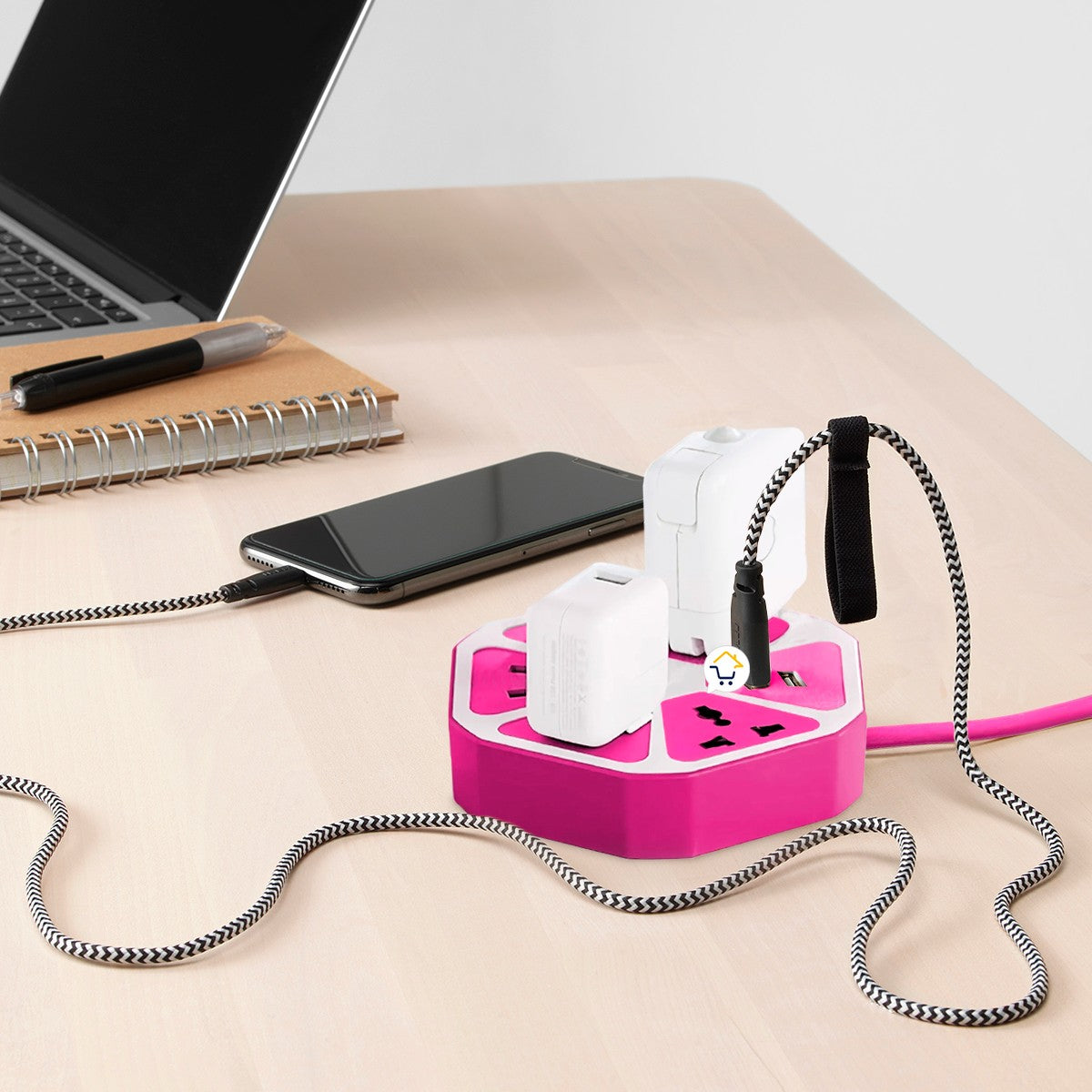 Multitoma Hexagonal 5 Tomas Extensión USB Multiusos M5USB2