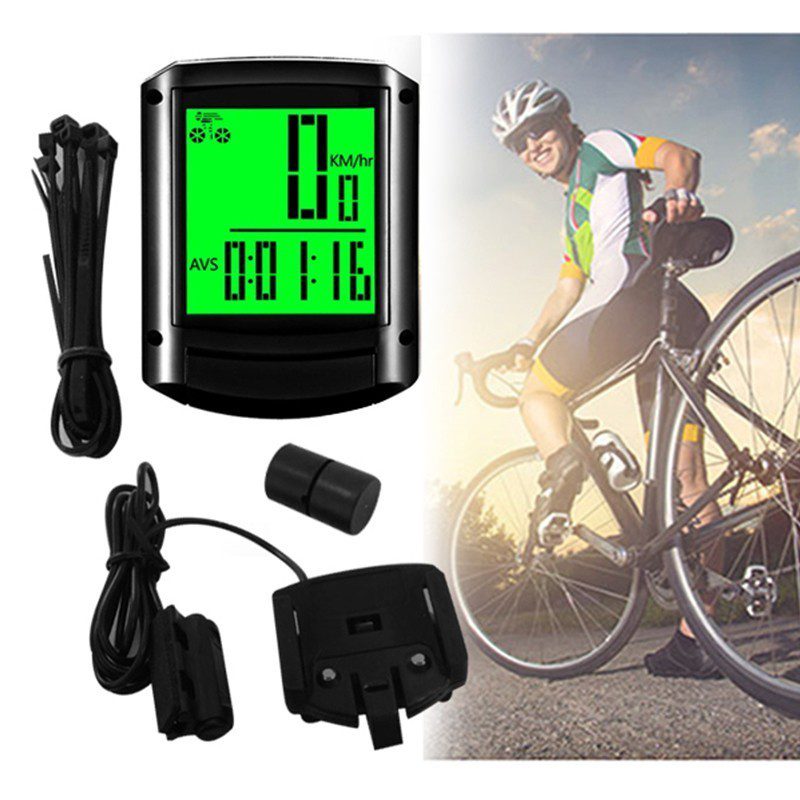 Cateye Alámbrico Bicicleta Velocímetro LED Odómetro Reloj LCD NA511