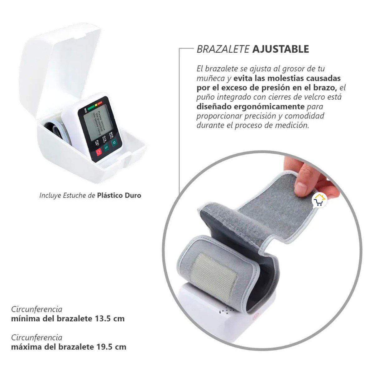 Tensiómetro Digital De Muñeca Automático Con Voz Presión Arterial ZKW863