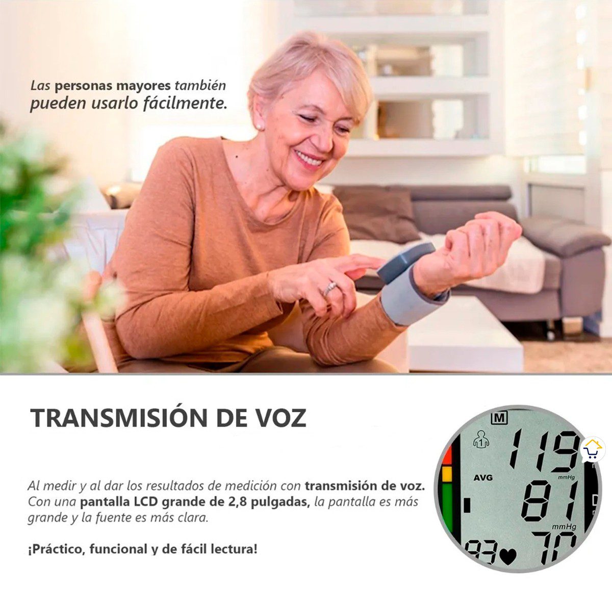 Tensiómetro Digital De Muñeca Automático Con Voz Presión Arterial ZKW863