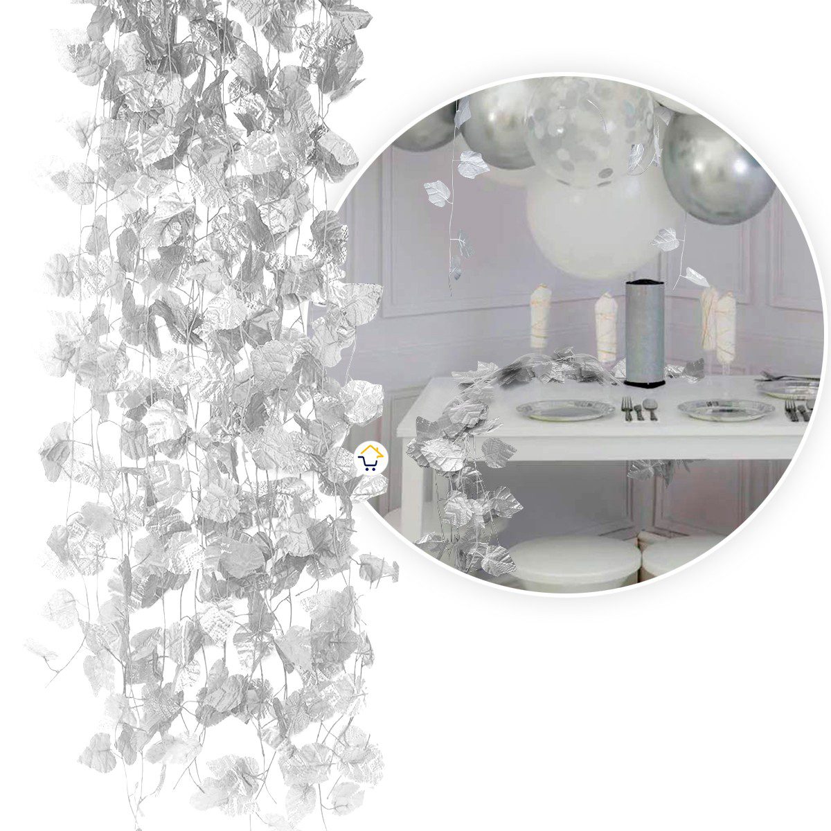 Enredadera Decorativa X12 Metálica Follaje Artificial Decoración Hogar Jardín HG04