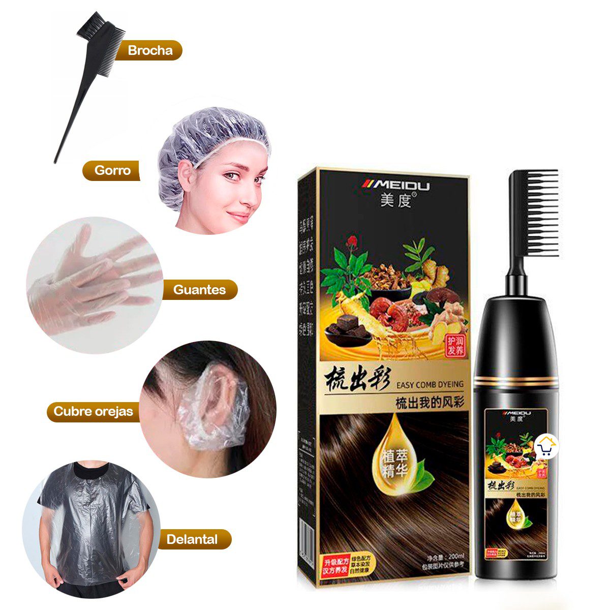 Tinte Meidu Negro intenso Ingredientes Naturales Tratamiento Orgánico TCHON
