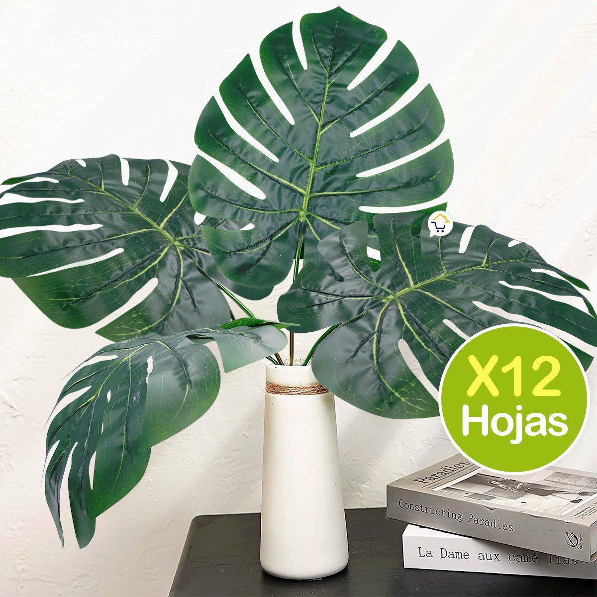 plantas de plastico para decorar Plantas Artificiales Hojas Grandes X12 Decoración Tropical Fiestas 6290