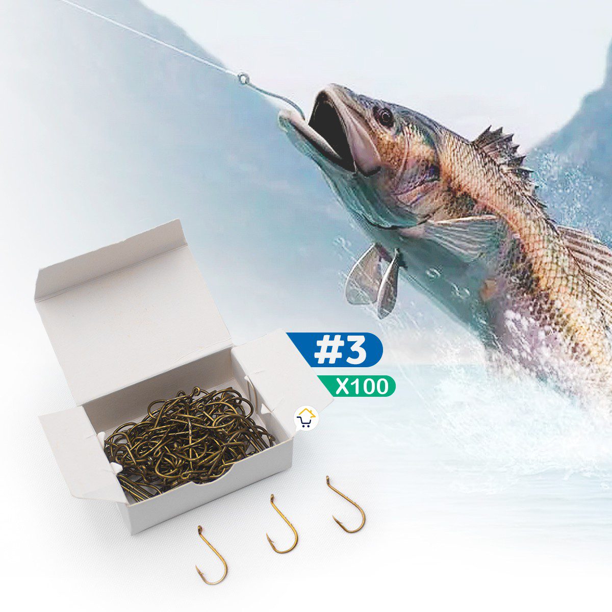 Anzuelo Pesca Nro3 x100 Unidades Garra Acero DG8565