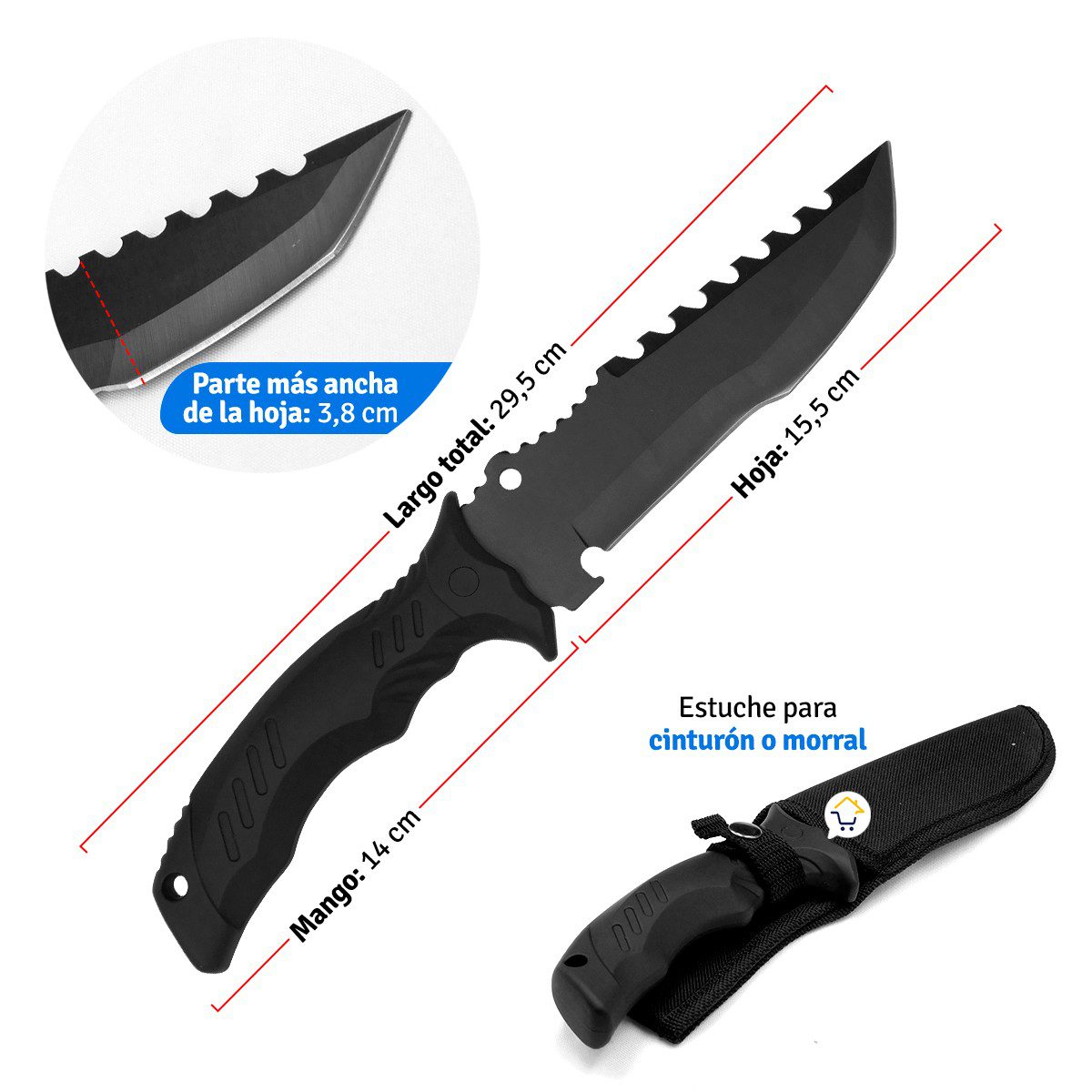 Cuchillo Táctico Lomo Recto Camping Supervivencia Pesca D042