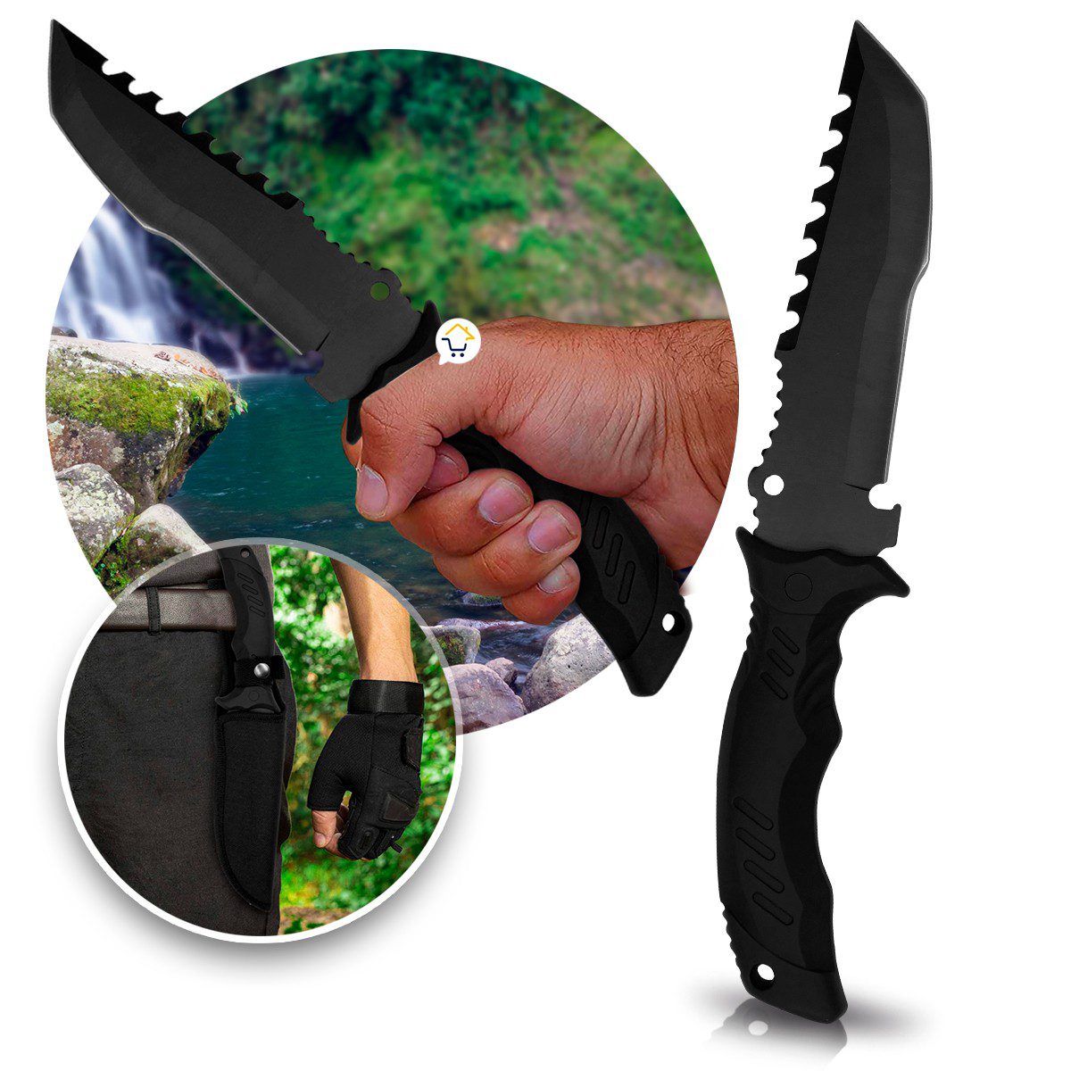 Cuchillo Táctico Lomo Recto Camping Supervivencia Pesca D042
