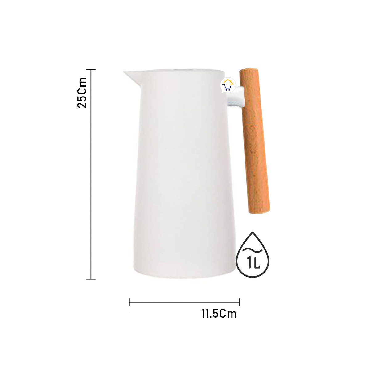 Termo Jarra Térmica 1L Botella Vidrio Doble Pared Café 039