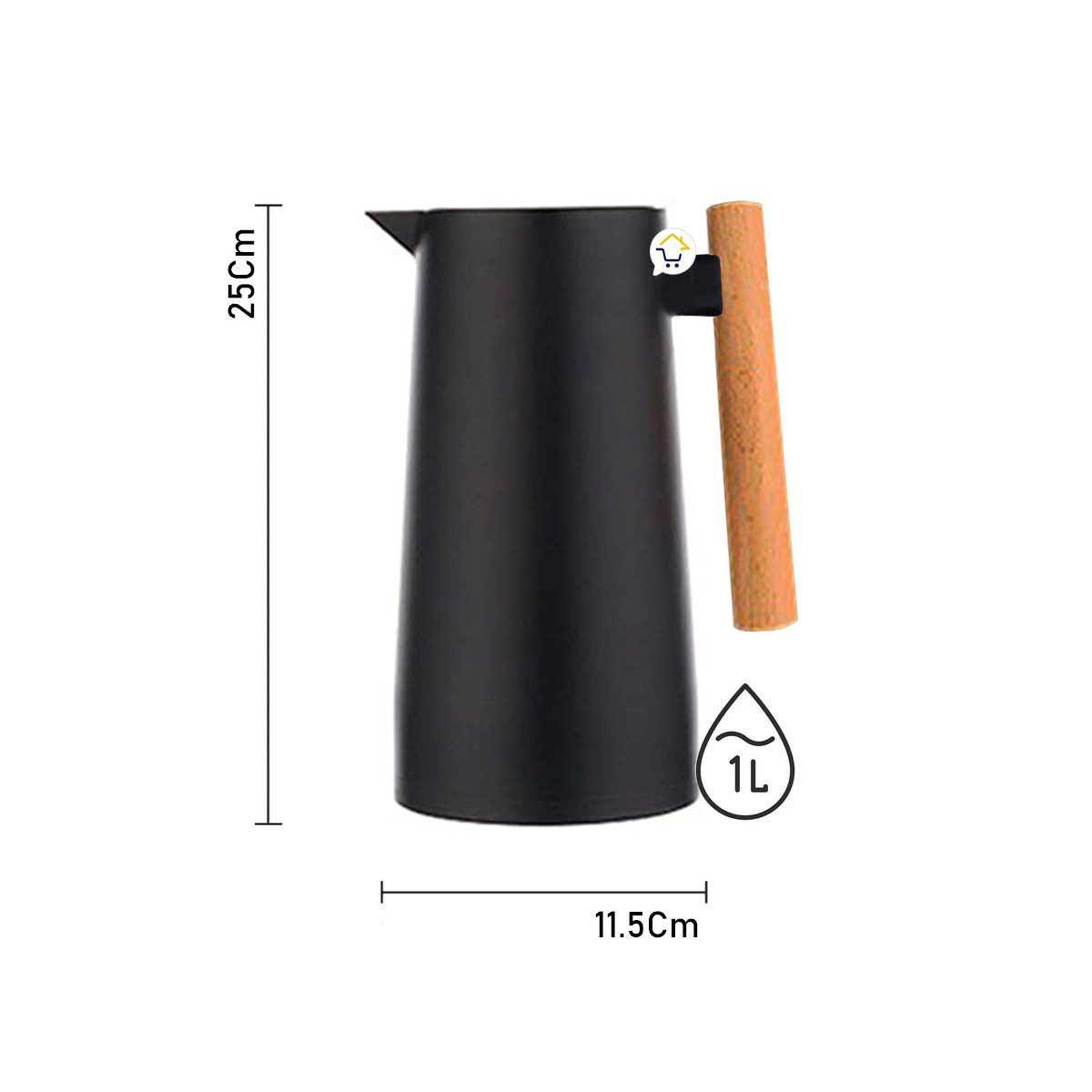 Termo Jarra Térmica 1L Botella Vidrio Doble Pared Café 039
