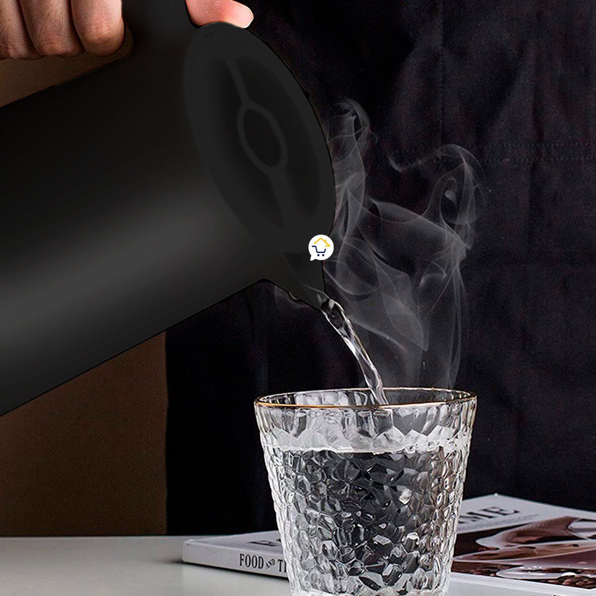 Termo Jarra Térmica 1L Botella Vidrio Doble Pared Café 039