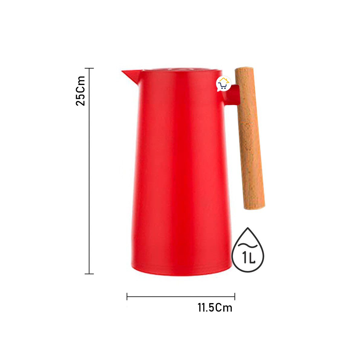 Termo Jarra Térmica 1L Botella Vidrio Doble Pared Café 039