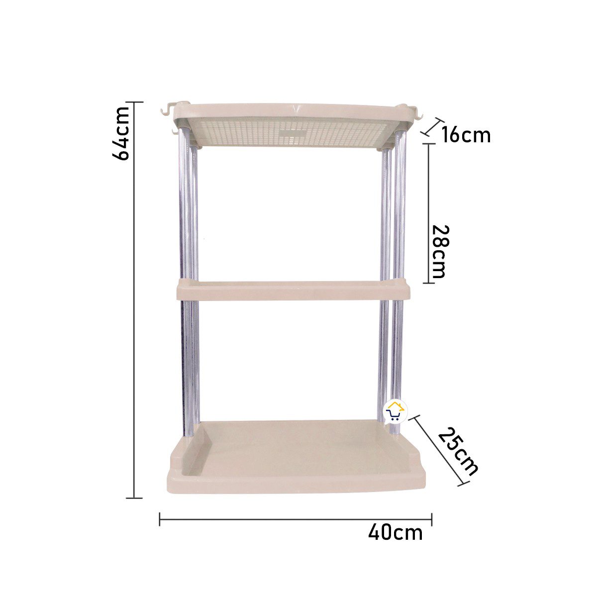 Estantería 3 Niveles Organizador Multifuncional Cocina Baño COCI141