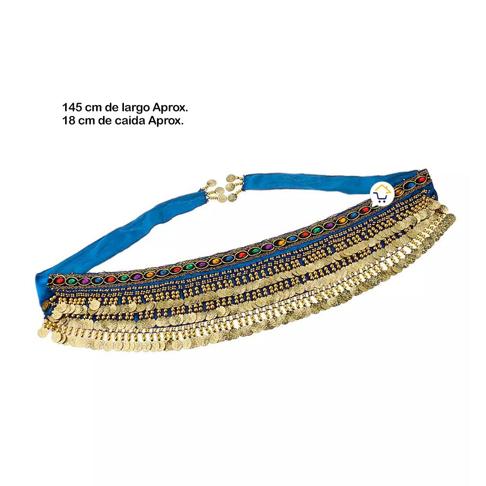Caderin Cinturon Danza Arabe Fajin Monedas Lentejuelas Falda AF900